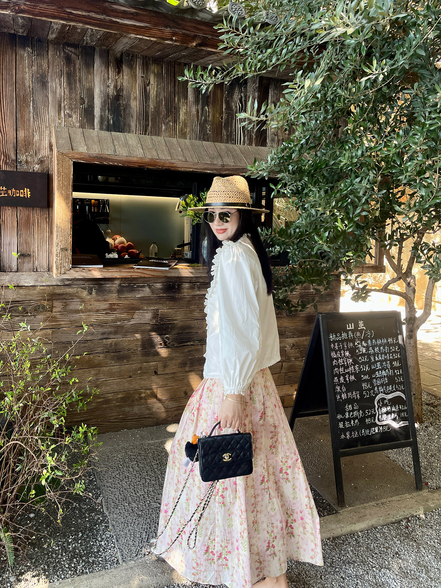 100% Cotton Floral Pleated A-Line Midi Skirt for Women Spring 2026