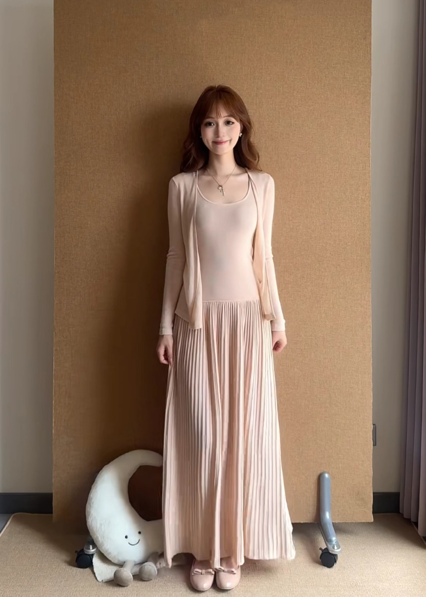 Tencel Sleeveless Tank Dress with Knit Sun Protection Cardigan Set - Image 4
