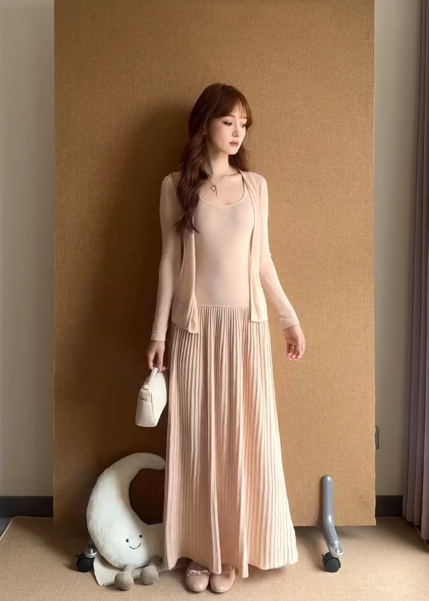 Tencel Sleeveless Tank Dress with Knit Sun Protection Cardigan Set