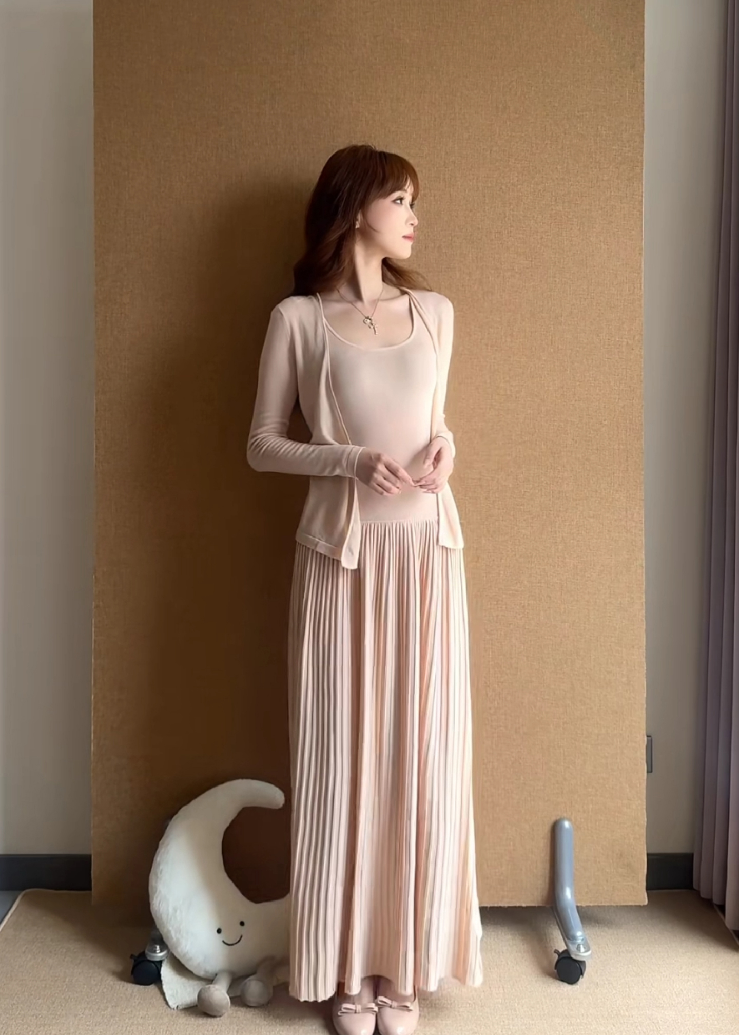 Tencel Sleeveless Tank Dress with Knit Sun Protection Cardigan Set