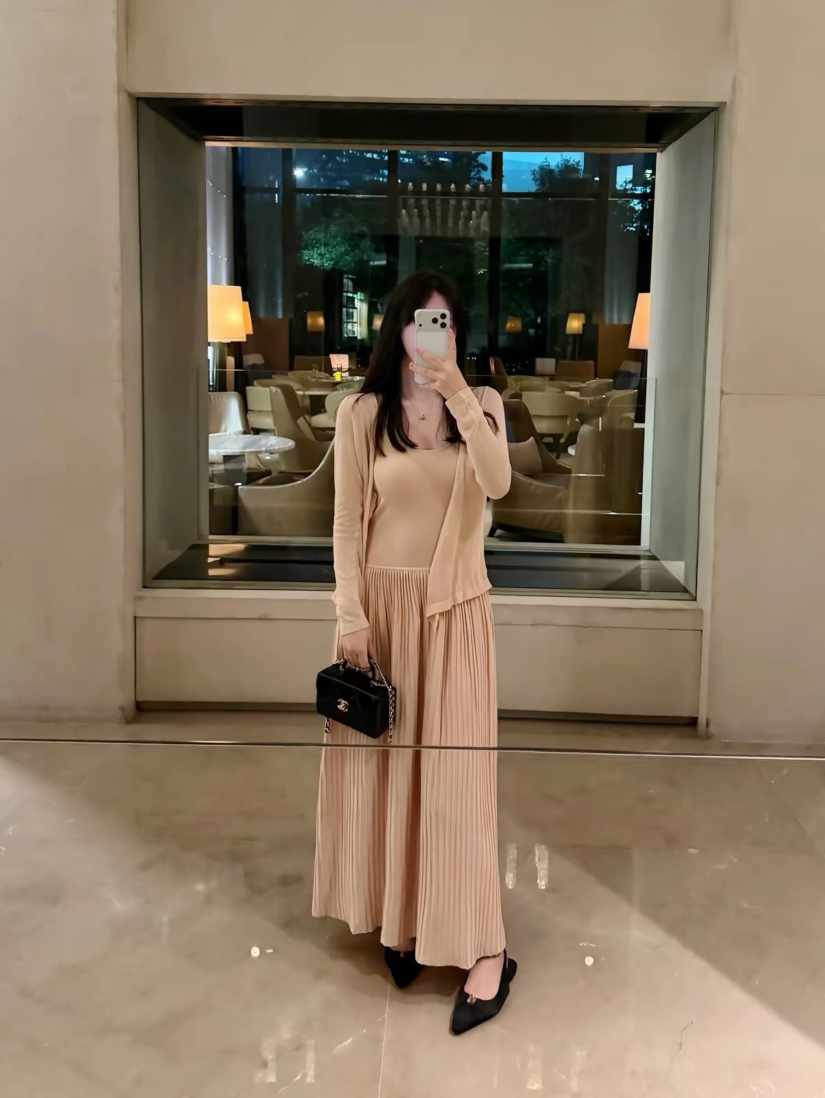 Korean Style Low Saturation Sleeveless Knit Vest Dress Set