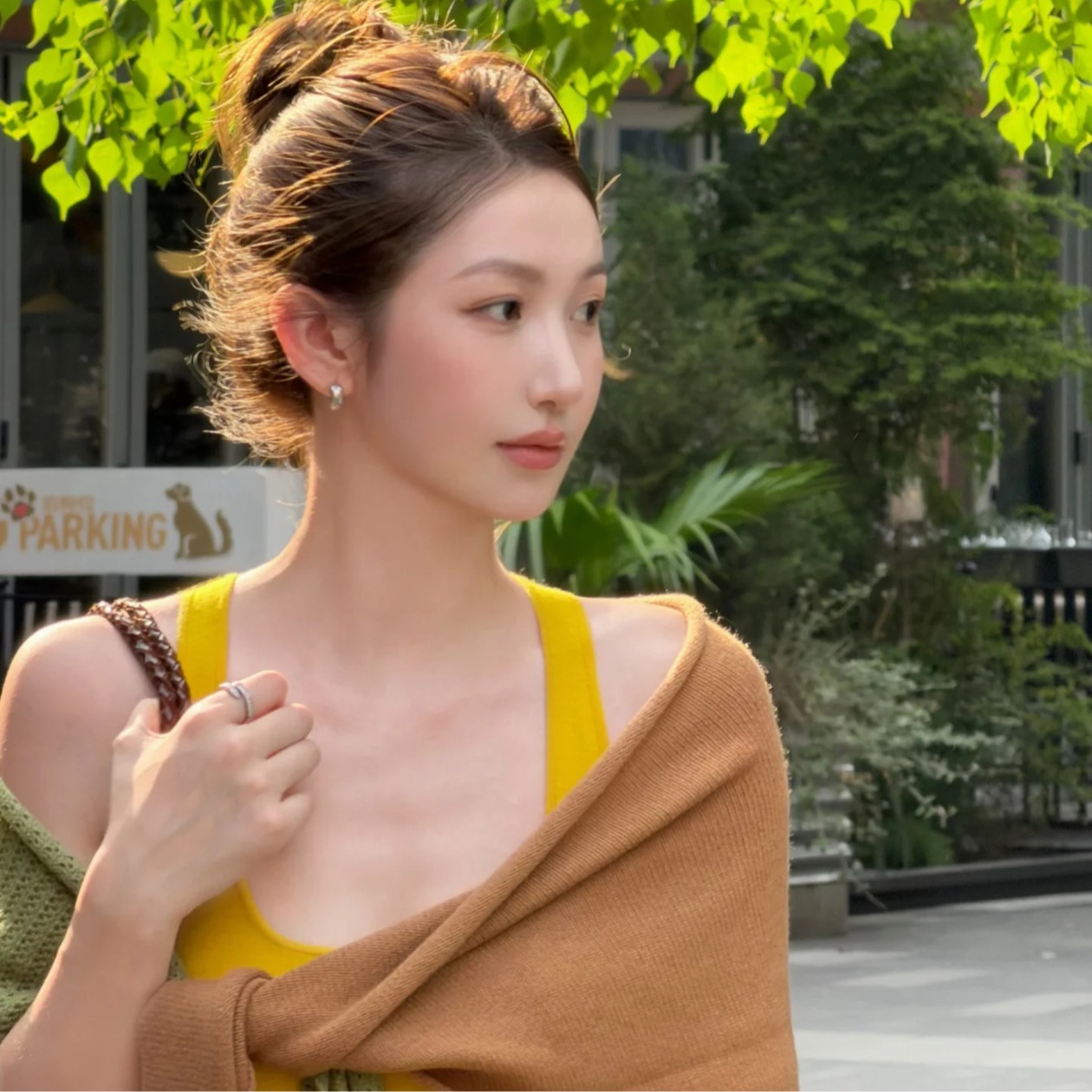 Women's Lyocell Color Block Cape Long U-Neck Knit Dress - Image 5